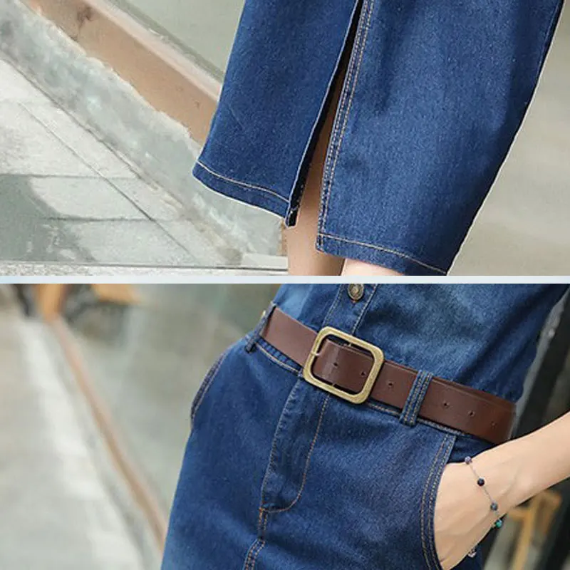 2019 Women Denim Dress Half sleeve With Belt Package Hip Blue Jean Spring Fashion Pencil Hot Sell Cowboy Female G231 | Женская одежда