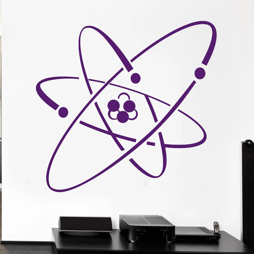 Atom Electron Science виниловая настенная наклейка s химическая ядерная физика Декор