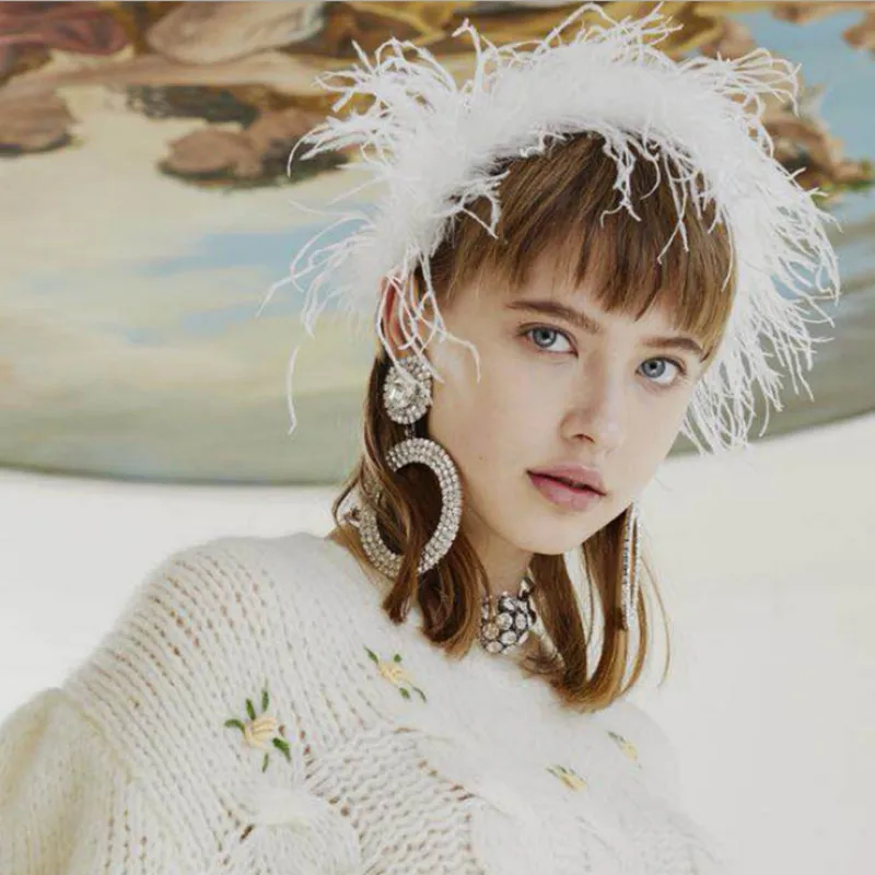 SHIFEEL 2019 New Fashion Bohemian Retro Hyperbole Big Rhinestone Circle Drop Earrings INS style Geometric Simple Long Pendients | Украшения