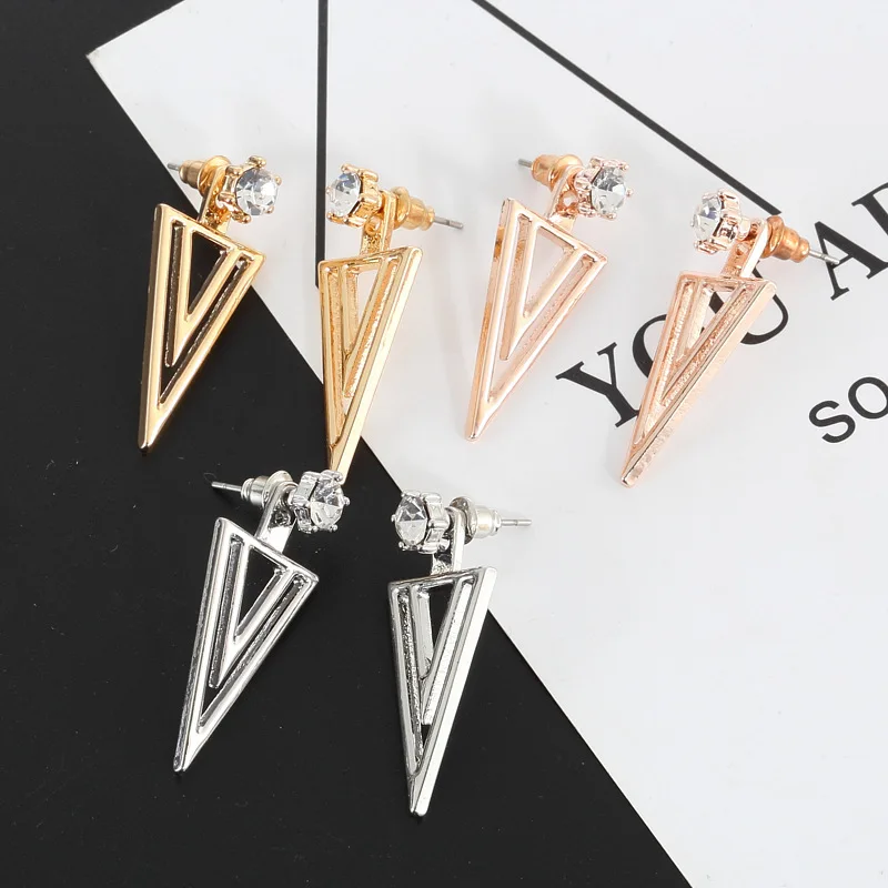 Новые модные роскошные геометрические серьги в виде двойной звезды и снежинки