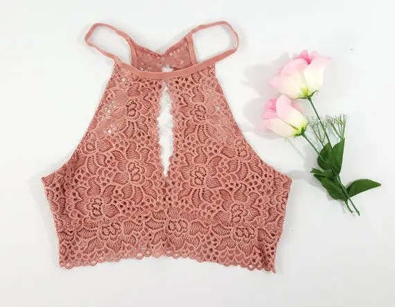 Женский модный летний топ с открытой спиной повседневные кружевные цветочные