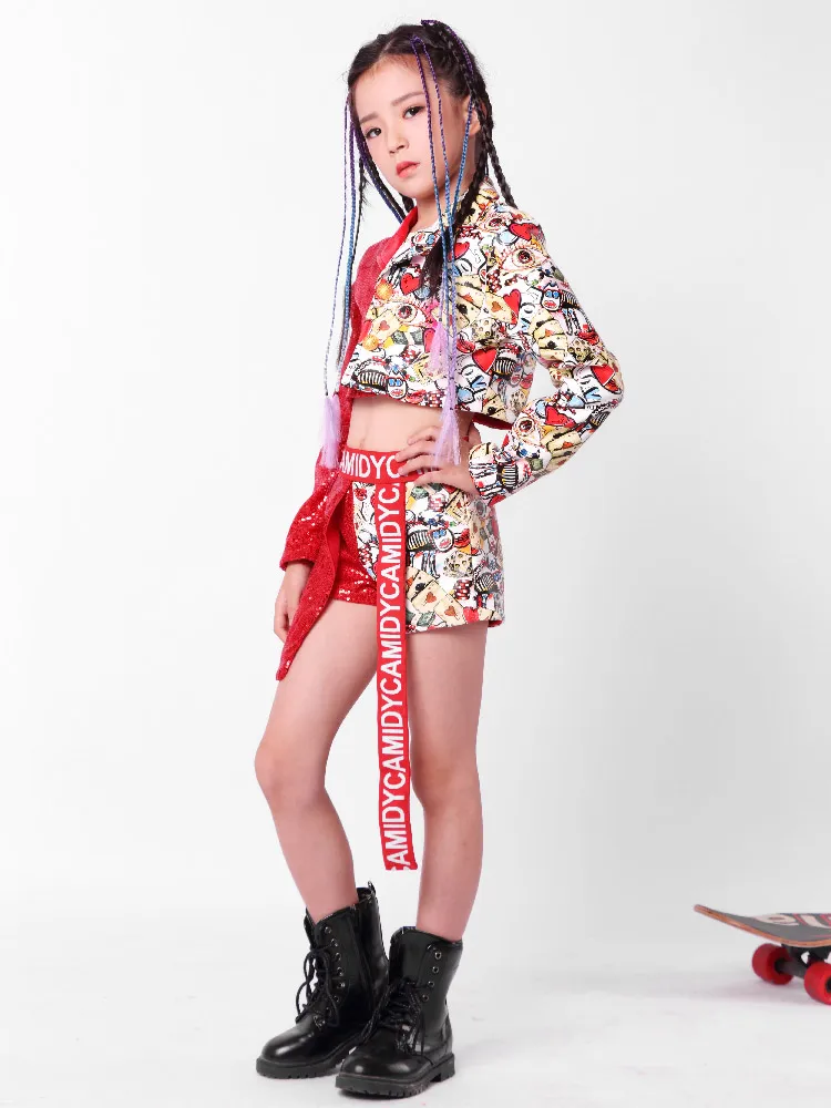 Новые костюмы для девочек детские джазовых танцев выступлений подиума костюм в