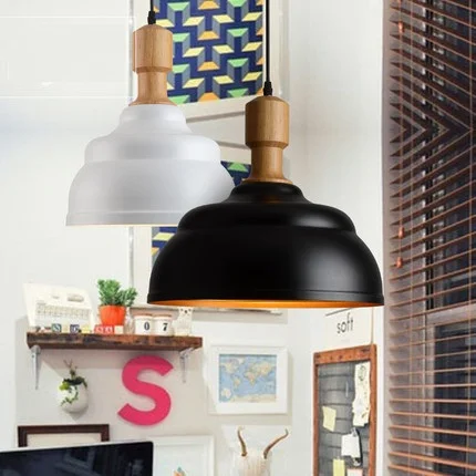 Простой светодиодный деревянный подвесной светильник современный потолочный в