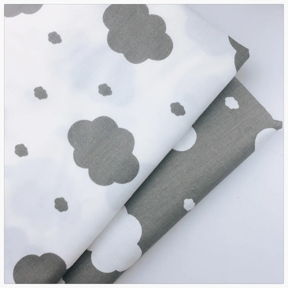 Серая ткань из 100% саржевого хлопка с принтом облаков, Tussie, сделай сам, швейная детская одежда, домашний текстиль, Telas to Patchwork Tissus