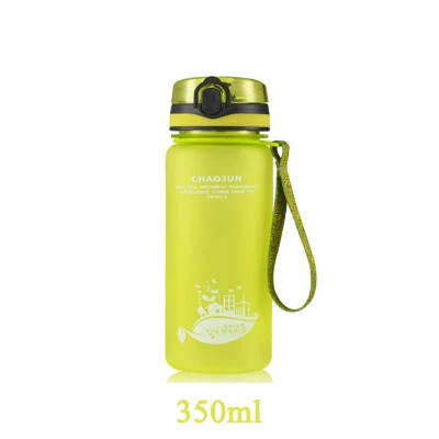 Green 350ml Новинка, 1 литровая пластиковая бутылка для воды, Спортивная бутылка для воды 350, 600, 1000 мл, портативная герметичная большая бутылка для путешествий и бега - Цвет: Green 350ml