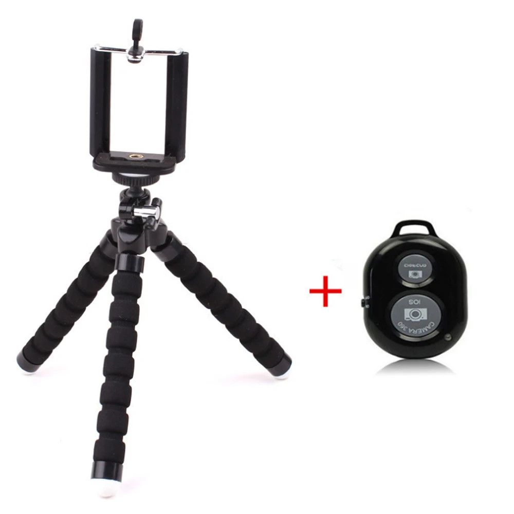 Black 3 in 1 3в1 держатель для телефона Гибкий Кронштейн для штатива Осьминог селфи расширяющаяся подставка крепление монопод Аксессуары для укладки для мобильного телефона - Цвет: Black 3 in 1