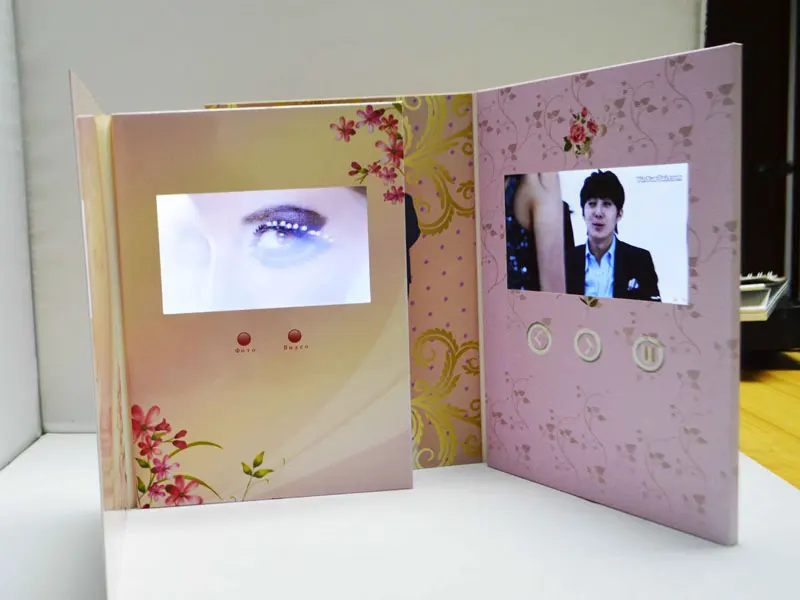 7 дюймов Классическая открытка видео брошюра визитная карточка образец заказ