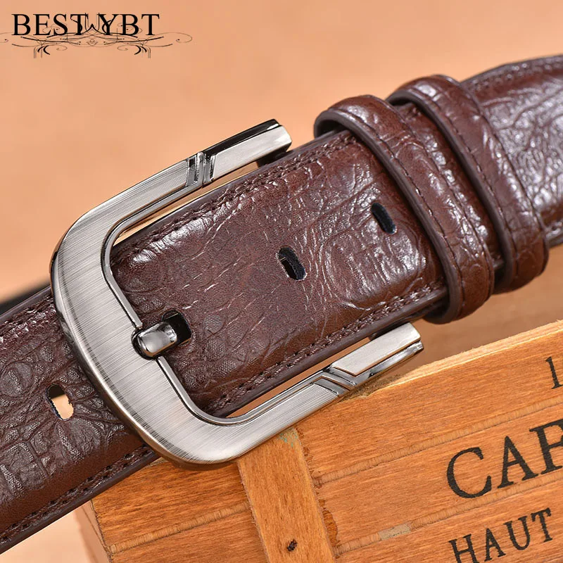 Ремень YBT мужской из искусственной кожи с металлической пряжкой 110 125 см|pin buckle mens