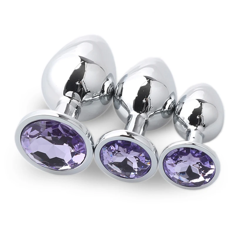 Анальная пробка из нержавеющей стали Кристальные анальные бусины расширитель