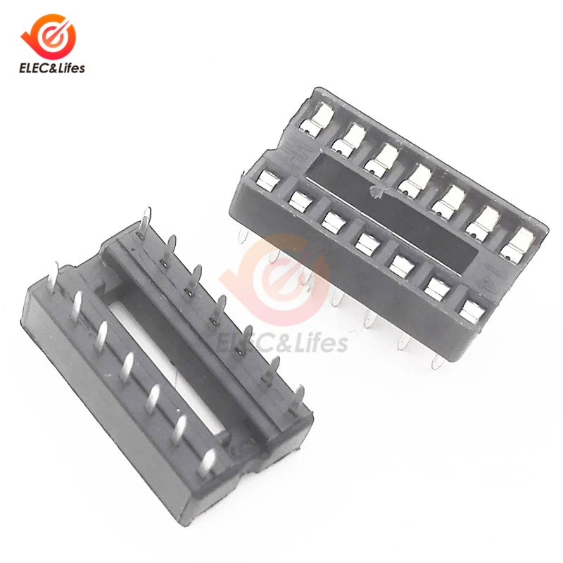 14 Pin 14P 14pin DIP IC Socket Adaptor Solder Type Pitch Dual Wipe Contact DIP-14 | Connectors