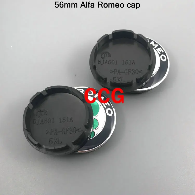 56 New cap 4 шт., 56 мм, 60 мм, Alfa Romeo, автомобильный логотип, крышка ступицы колеса, креативная наклейка, эмблема, значок для Spider GT Giulia Mito 147 - Название цвета: 56 New cap