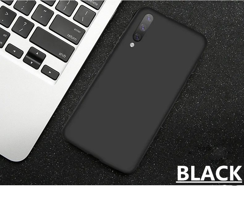 A Black Для Xiaomi mi CC9 простой прочный дышащий Броня мягкая задняя крышка силиконовый чехол ТПУ для Xiao mi CC9 цветные Защитные чехлы для телефонов - Цвет: A Black