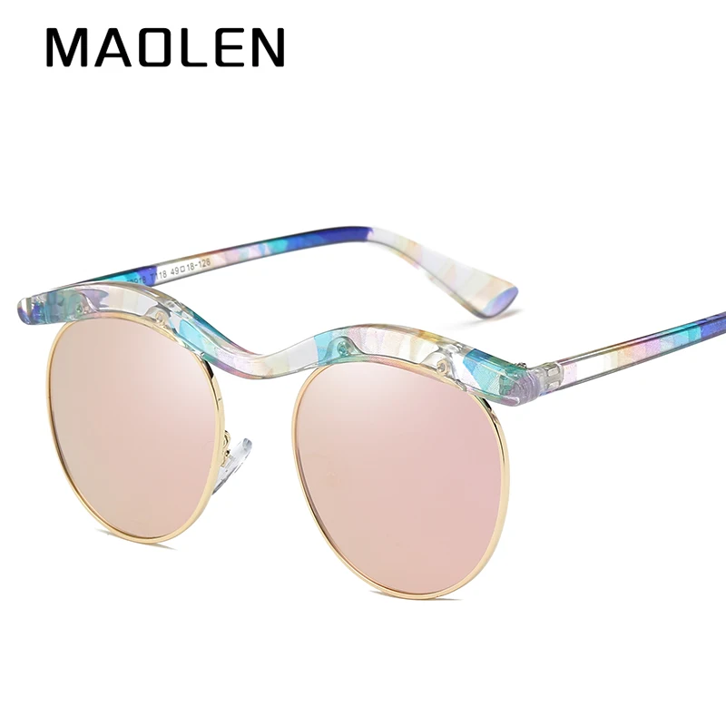 Maolen 2018 новых детей круглый Солнцезащитные очки для женщин модные Градиент ретро