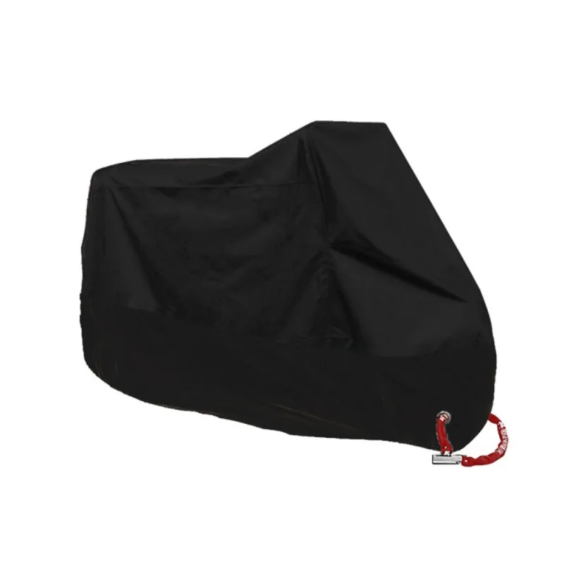 Black Waterproof Sun Motorcycle Cover Electric Bicycle Cover Dustproof UV Protector Portable Outdoor Rainproof Rain Cover - Color: Black
