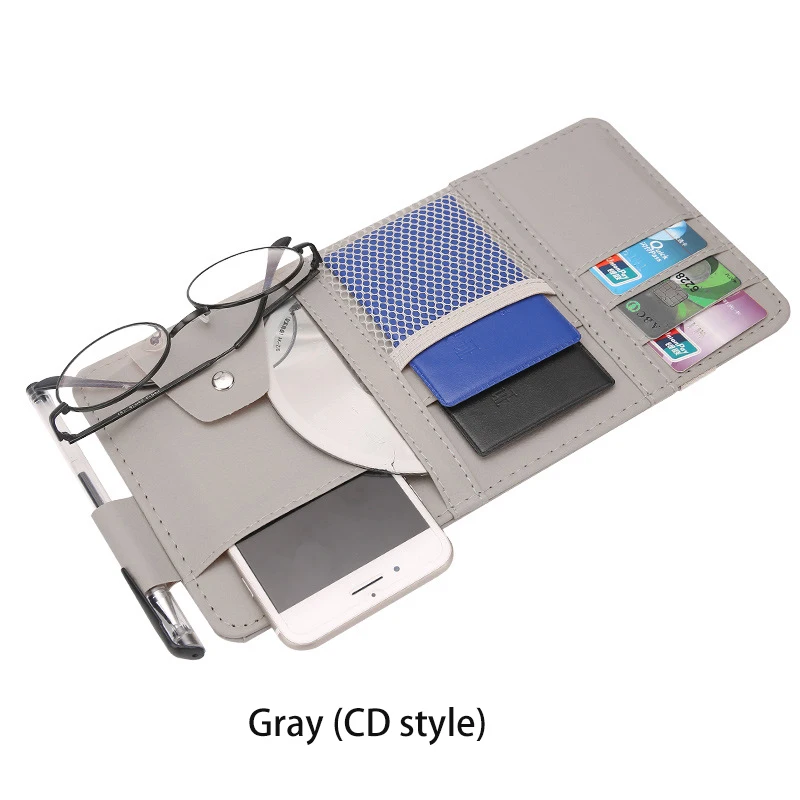 Gray (CD) IKSNAIL автомобильные аксессуары солнцезащитные очки клип автомобильная сумка для хранения многофункциональный солнцезащитный козырек бизнес держатель для Карт Коробка для хранения - Название цвета: Gray (CD)