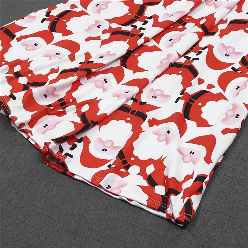 Рождественское платье для родителей и ребенка платье для мамы и дочки Одинаковая одежда для семьи Новогодние рождественские праздничные платья с принтом Санта Клауса