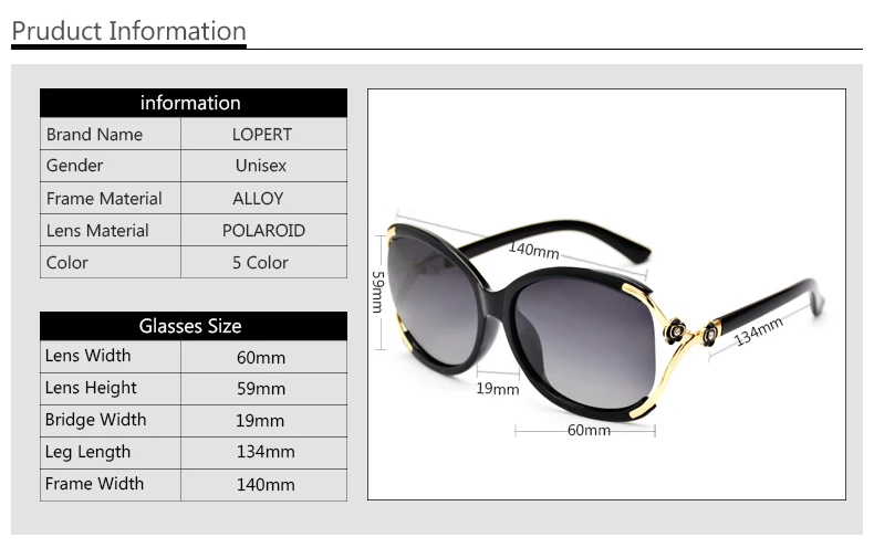 Lopert Cat Eye поляризованных солнцезащитных очков Модные женские очки Glasse Брендовая дизайнерская обувь Высокое качество вождения солнце Glasse Óculos De Sol