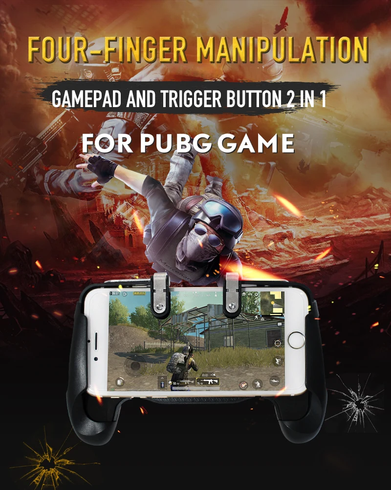 Sovawin геймпад для PUBG контроллер игровой триггер Кнопка огня L1R1 шутер портативный игровой коврик Android с держателем для смартфона