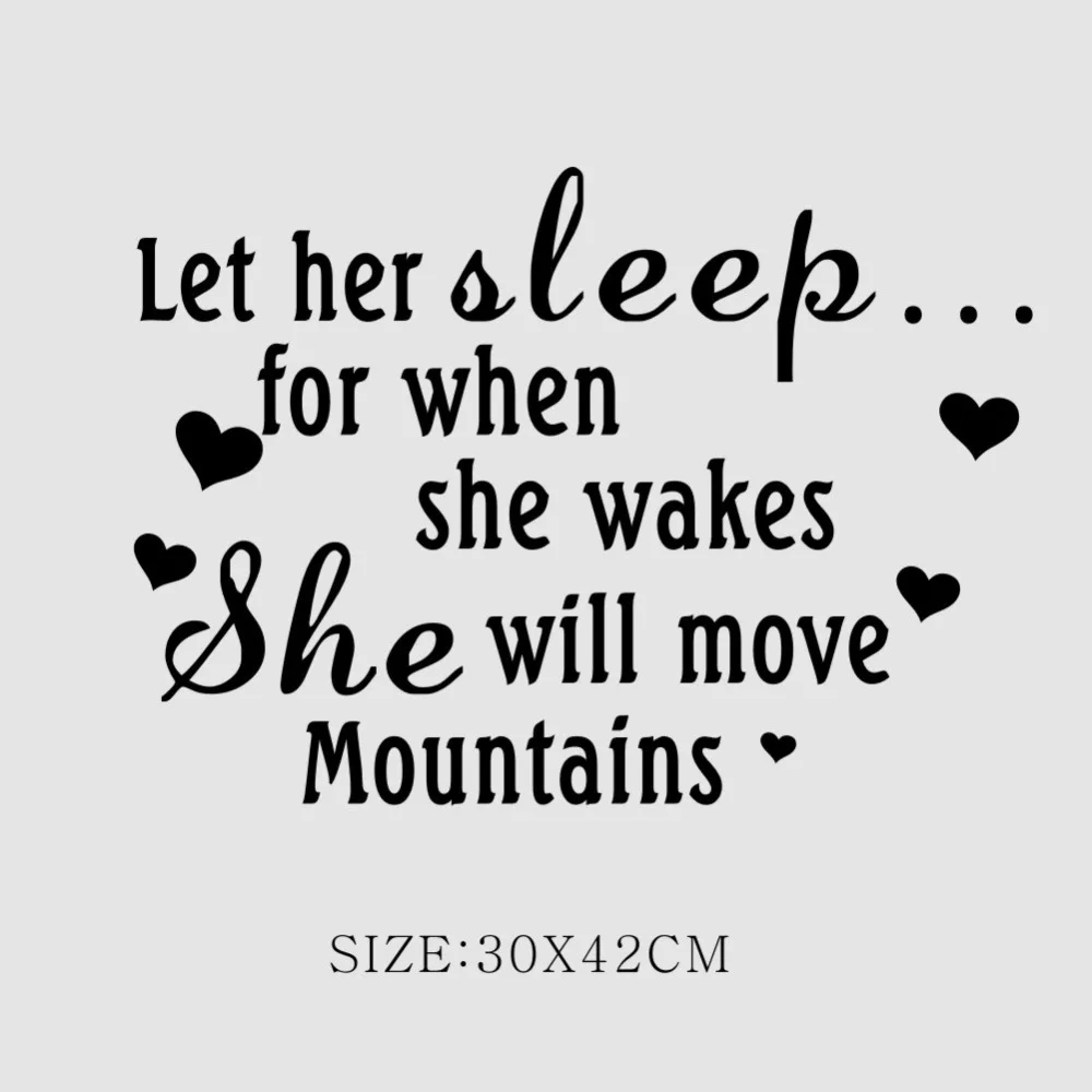 

Let Her Sleep Warm Quote Removable Vinyl Wall Stickers Baby Room Art Wall Decals