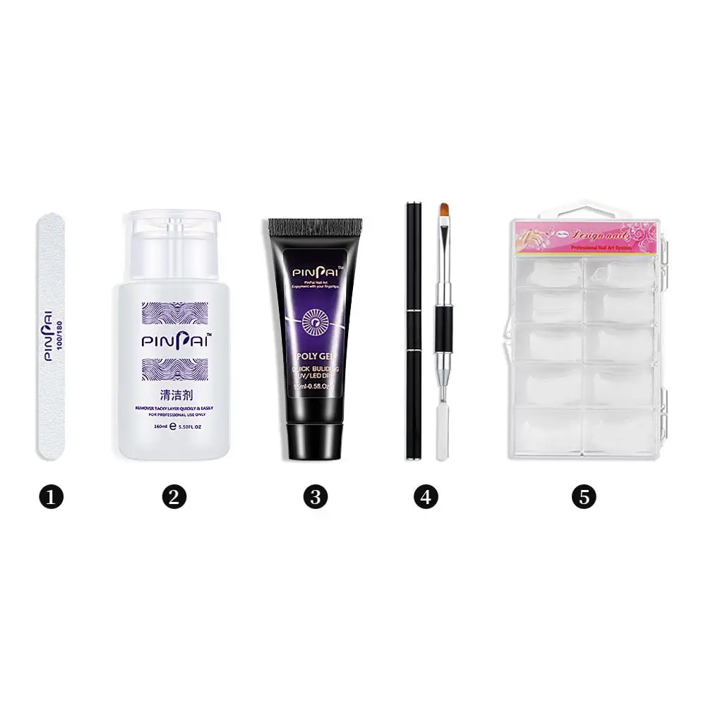 15 мл поли гель Наборы пилка для ногтей Акрил Гель Светодиодная УФ лампа с