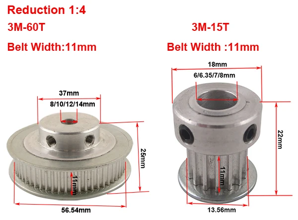 LUPULLEY HTD шкив ремня ГРМ HTD3M понижающий 1:4 шкив ГРМ 15T и 60T 309-3 м Ширина ремня ГРМ 10 мм ременный шкив шестерни