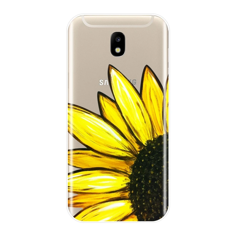 Мягкий чехол с подсолнухом для Samsung Galaxy J3 J5 J7 2015 2016 2017 J4 J6 J8 Plus J2 Prime 2018 силиконовый