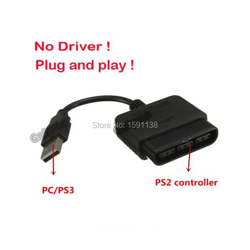 Новое поступление черный USB кабель конвертер для игрового контроллера PS2 PS3 ПК