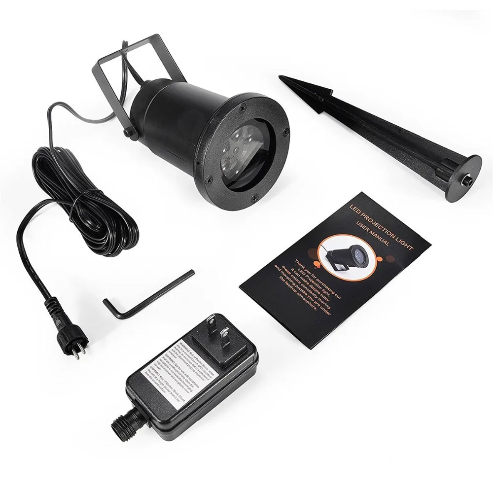 Рождество лампы проектора перемещение многоцветные снежинка LED Пейзаж Проекция