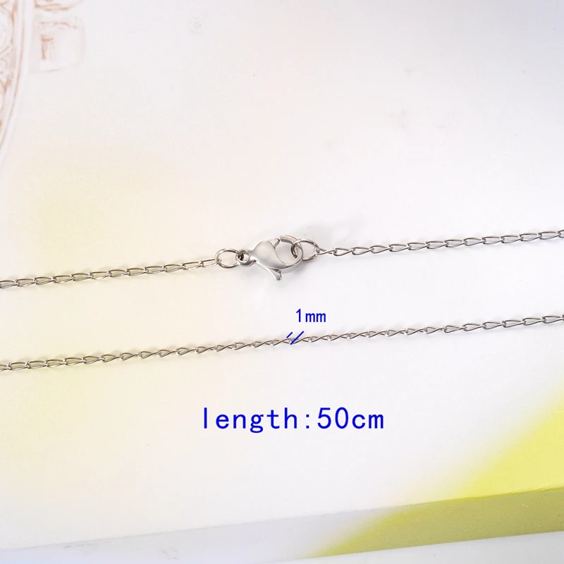 50cmx1mm Нержавеющая сталь funique Серебряный тон витая веревка микс цепь ожерелье для изготовления ювелирных изделий мужское женское ожерелье с длинной цепью ювелирные изделия - Окраска металла: 50cmx1mm