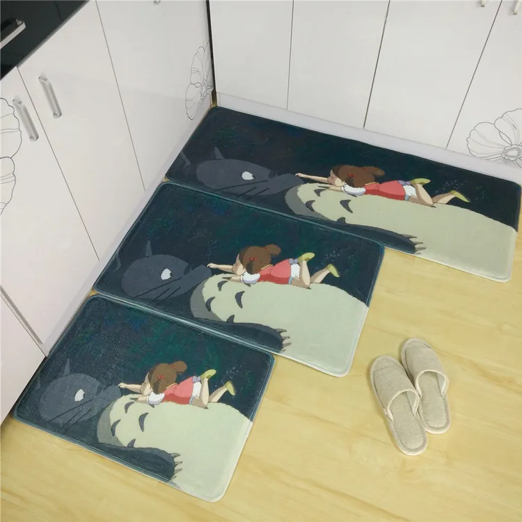 New Totoro Mat Super Soft Coral Fleece Cartoon rugs and carpets for home living room Anti-slip Kitchen carpet Bathroom Carpet | Дом и сад