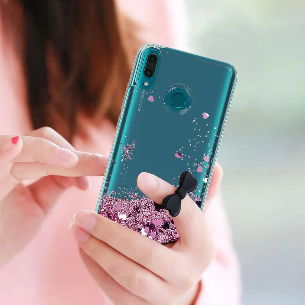 Huawei Y9 2019 case Dynamic Liquid Quicksand Glitter Cases on For Enjoy 9 plus Coque Soft TPU Slicone Cover |