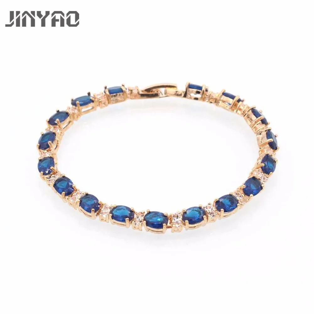 JINYAO модные ювелирные изделия овальные разноцветные циркониевые браслеты