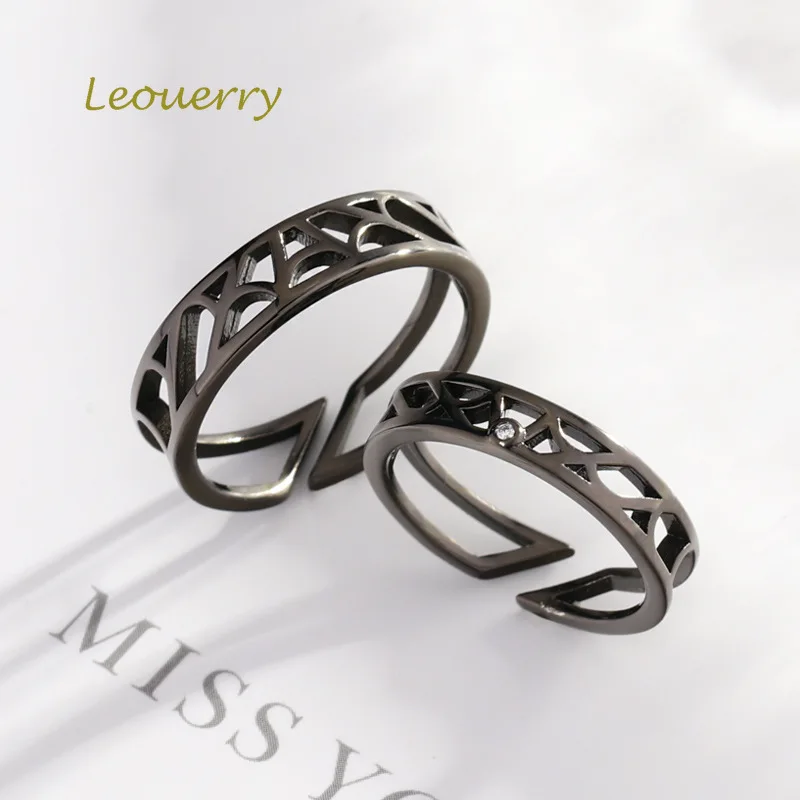 Leouerry * глубокий любовь 925 пробы серебряные кольца пара Творческий паук