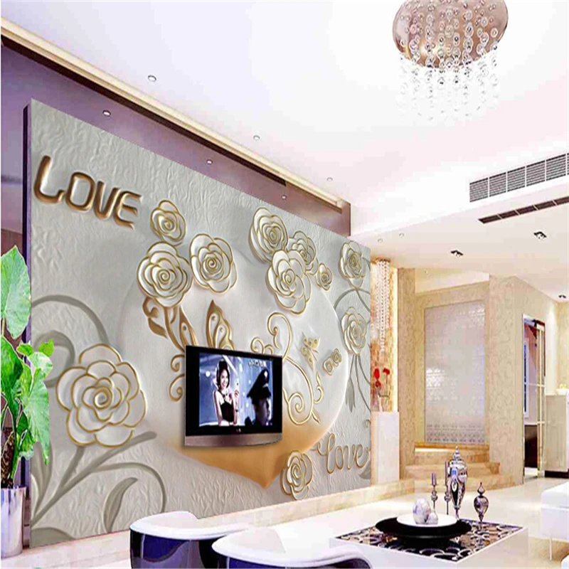 Пользовательские фото обои романтическая спальня видео стены фон тиснением 3d