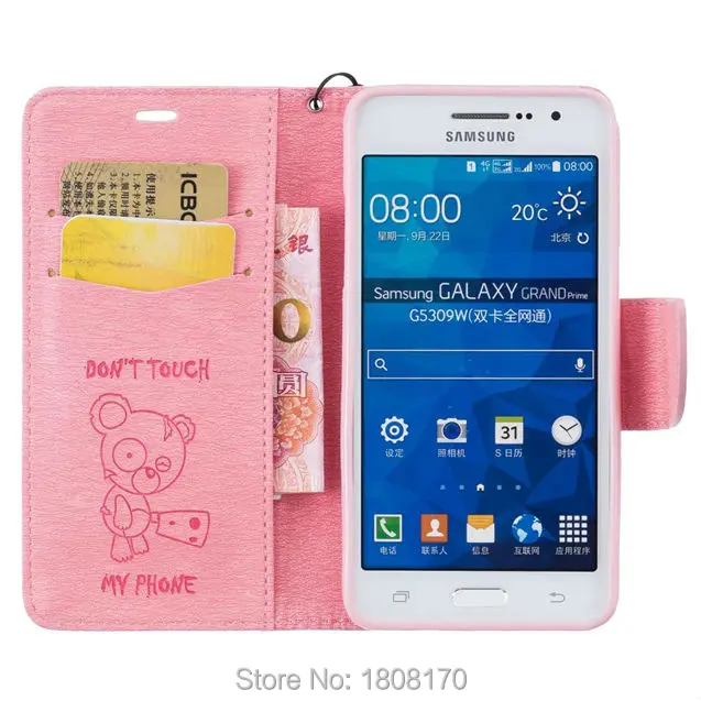 Кожаный чехол-кошелек для Samsung Galaxy S5 S6 S7 Edge Grand Prime MOTO G4 G5 Plus LG G6 K10 2017 NOKIA 6 Bear
