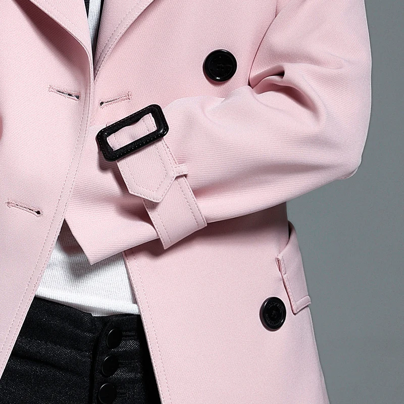 Женский двубортный Тренч короткая ветровка в Корейском стиле весна-осень 2020 |