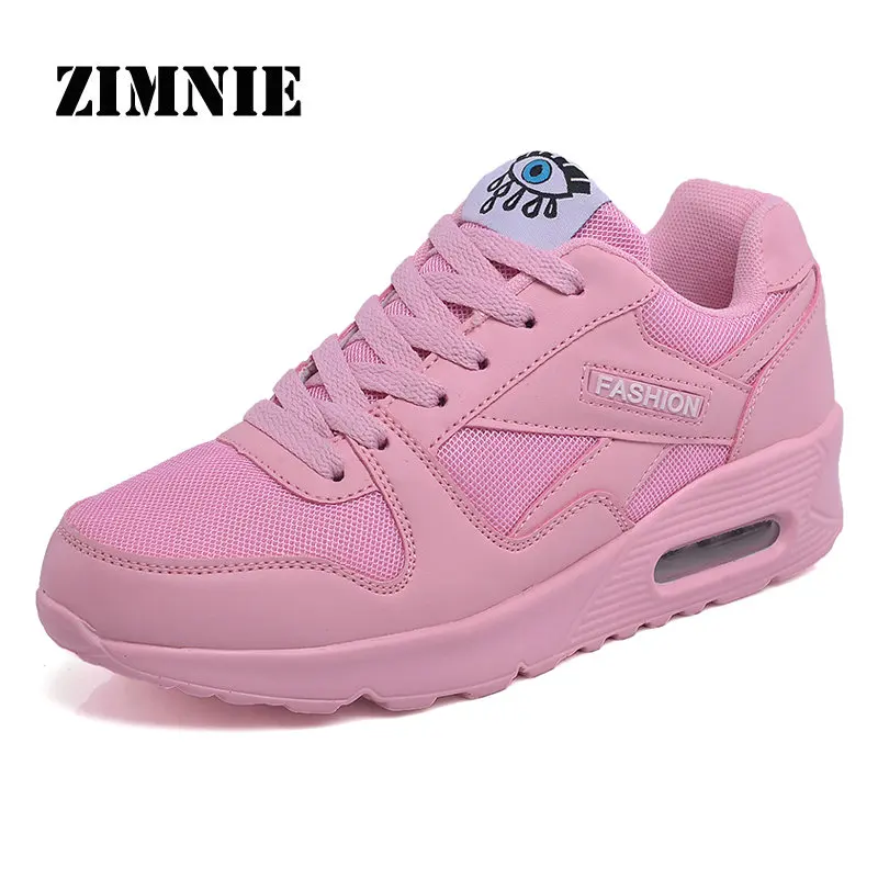 Pink ZIMNIE, новинка, женские дышащие кроссовки для бега, удобные, для спорта на открытом воздухе, для бега, для ходьбы, женские кроссовки, унисекс, обувь на воздушной подушке - Цвет: Pink
