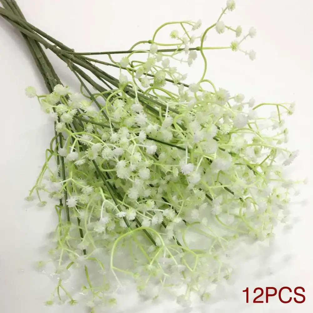 12 шт. Искусственные цветы Гипсофилы Декоративные искусственные из шелка белая