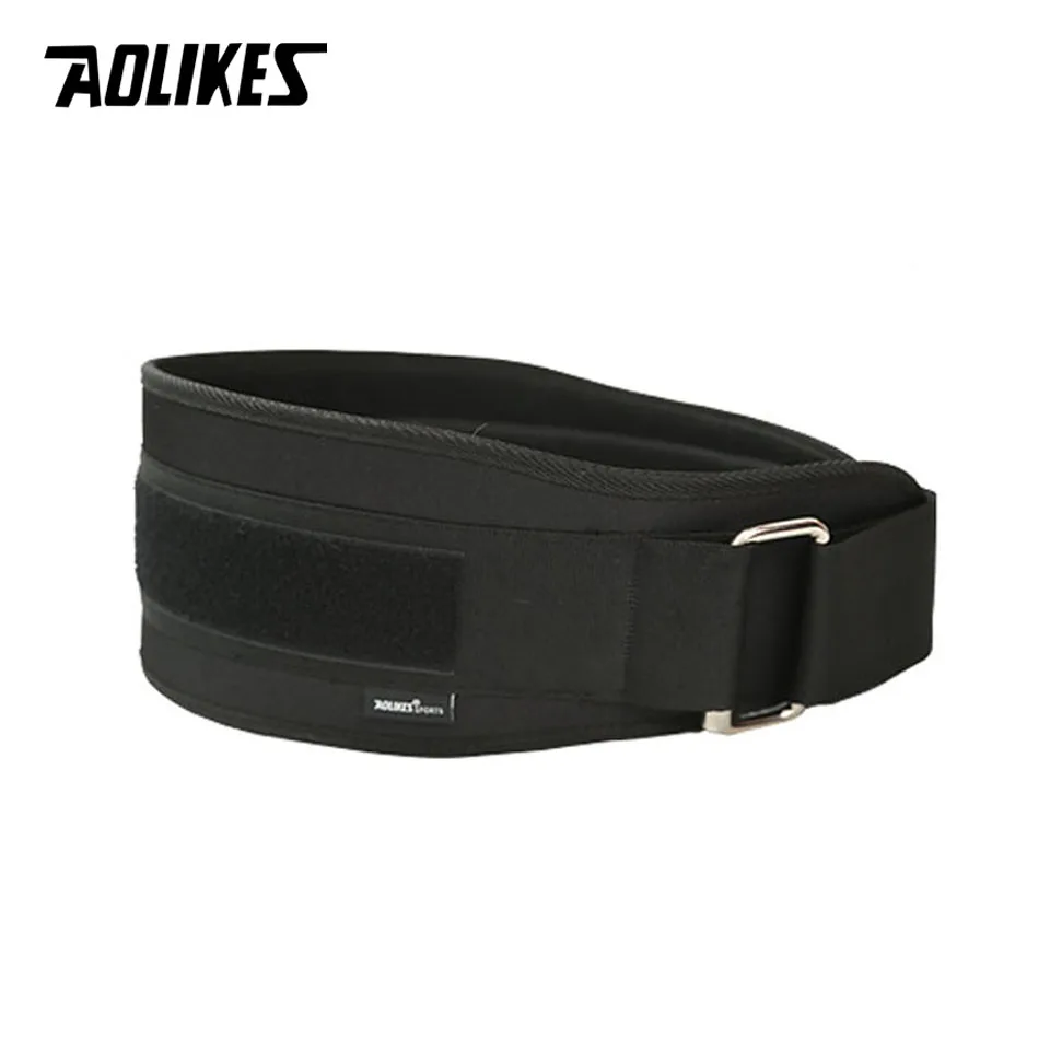 Black AOLIKES 1 шт. спортивный напорный пояс для тяжелой атлетики, бодибилдинга, пояс для поддержки талии, фитнес пояс для тренировки на корточки, поясничная поддержка спины - Цвет: Black
