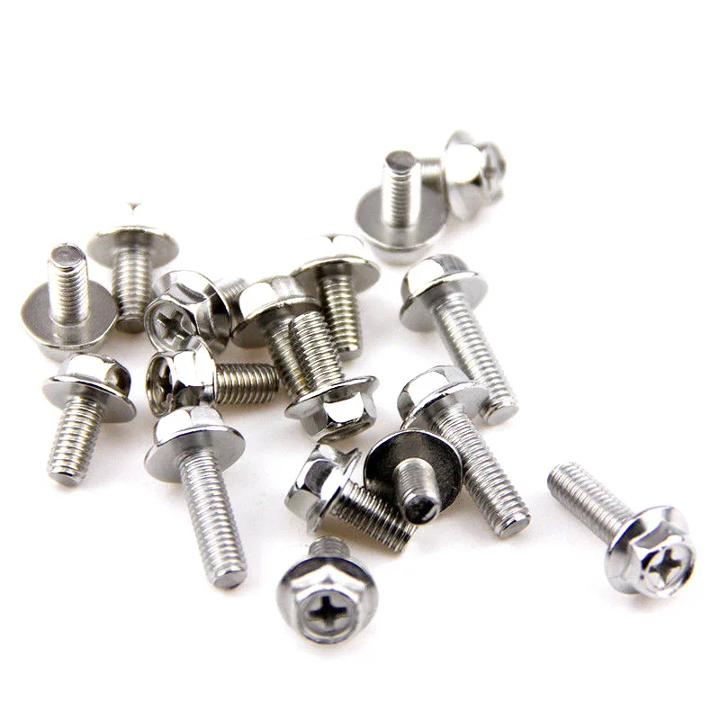 

50pcs M4 M5 M6 Stainless Steel Screws Hexagon Phillips Cross Flange Head Hex Bolts 304