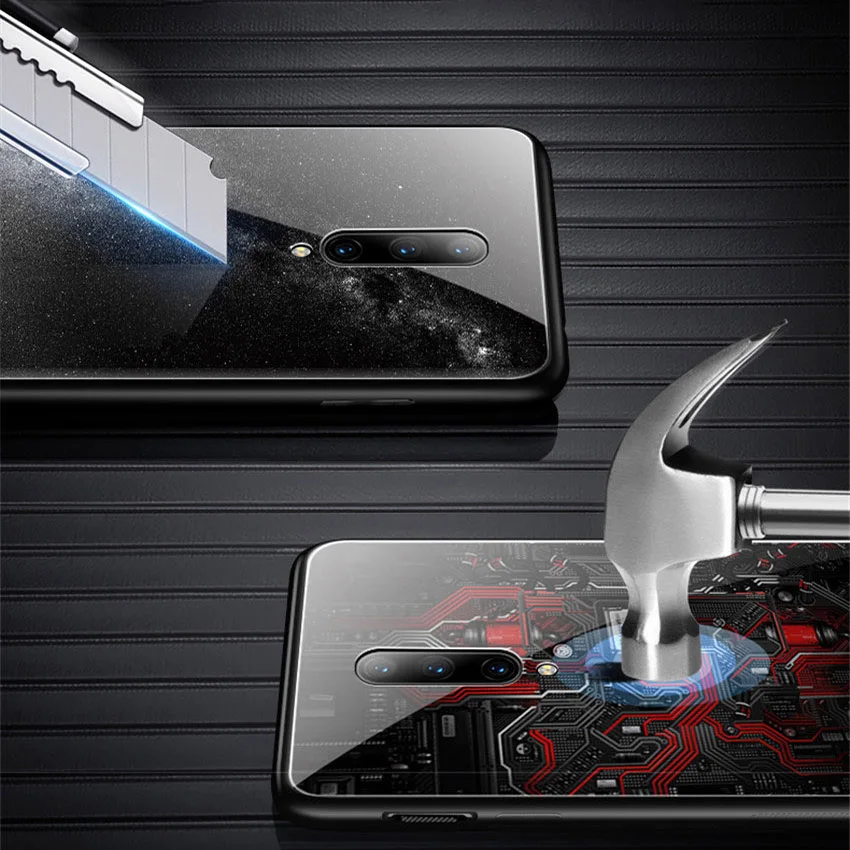 Новый стеклянный чехол для Oneplus 7 Pro One Plus 6 6T с рисунком из закаленного стекла