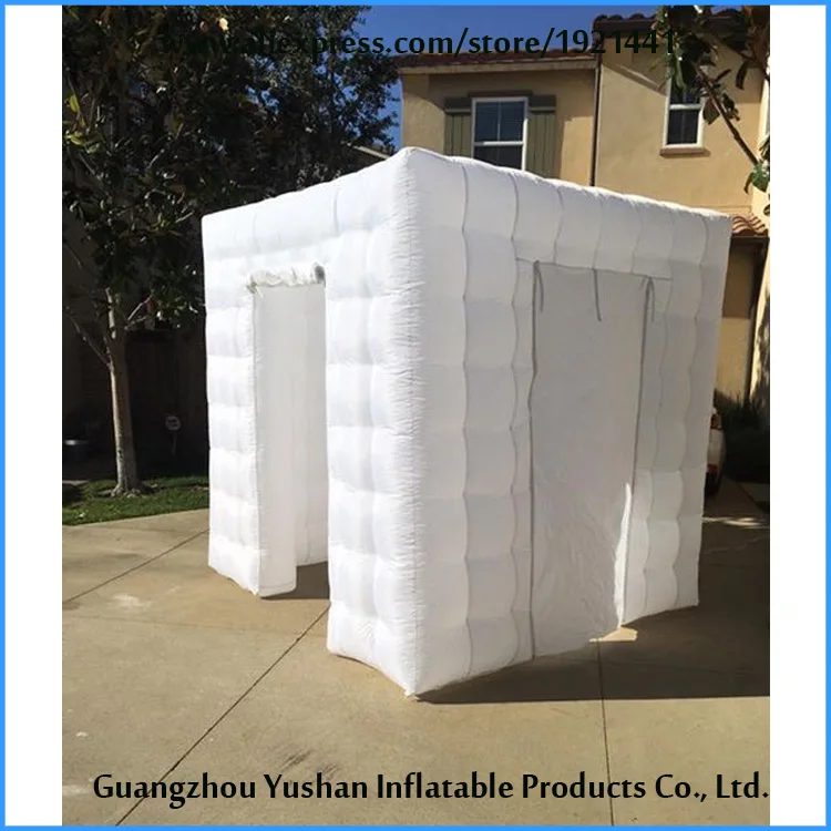 Beste 8ft Bruiloft Achtergrond Decoratie Opblaasbare Foto Booth Geen Led-verlichting Opblaasbare Kubus Tent Voor Christmas Party Decoratie
