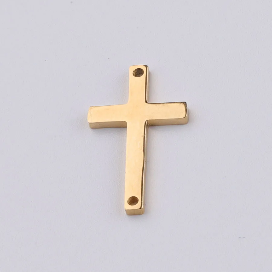 

Jaymaxi Cross Charm Mirror Polished Stainless Steel Christ Cross Charms DIY Jewerly Making for Necklace 11*18mm 20Piece/lot