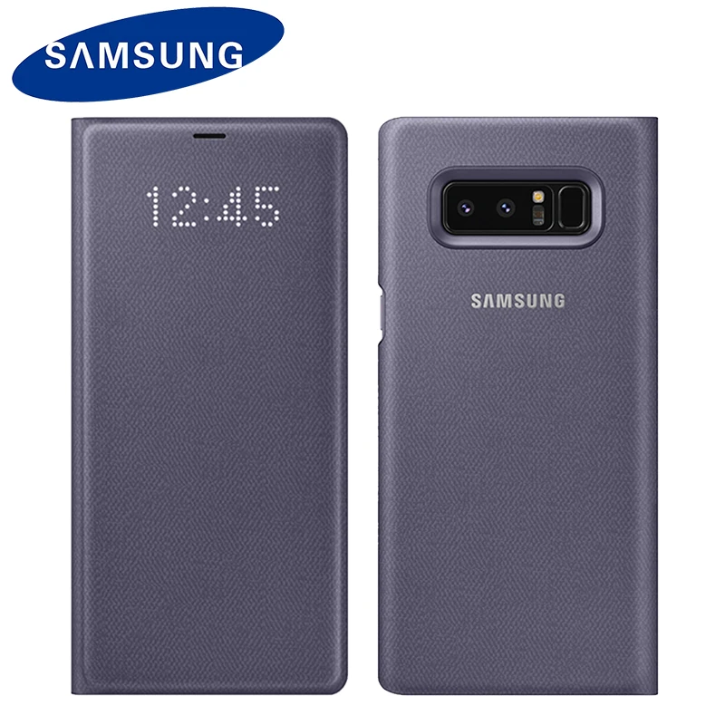 Оригинальный samsung Note 8 светодиодный чехол с откидной крышкой кошельком для N950