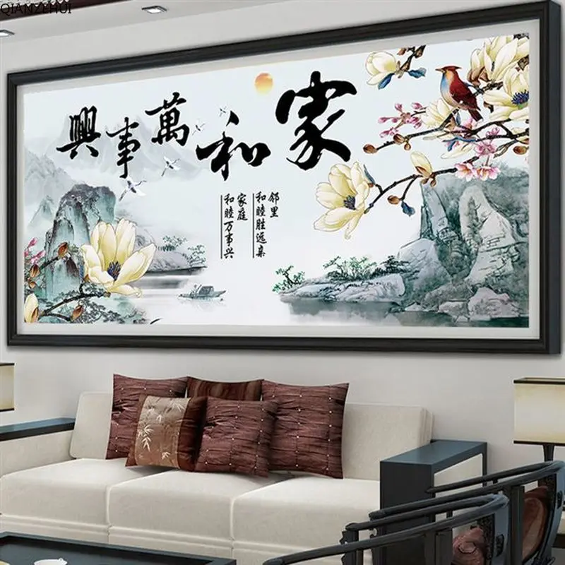 QIANZEHUI алмазная вышивка круглый бриллиант для дома и всего остального стразы 5D