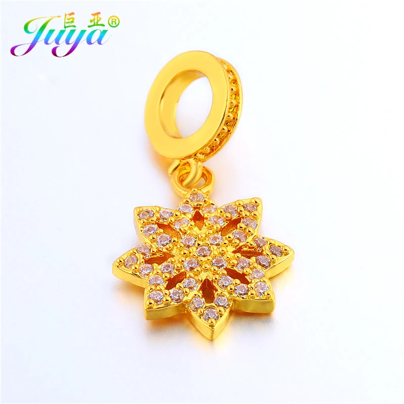 Micro Inlay Zircon Big Hole Lotus Flower Charm Pendants Accessories Fit Women Handmade Panora Charms Jewelry Making | Украшения и