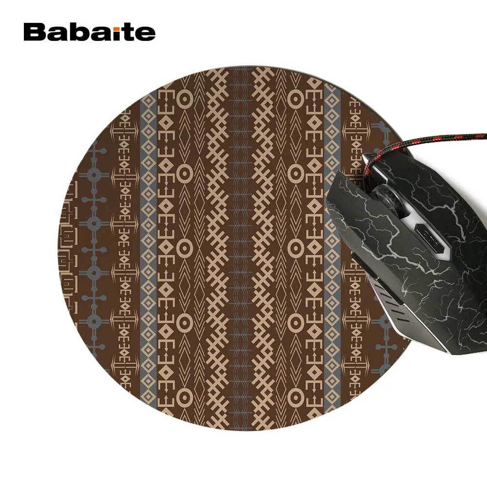 Babaite Africa Aztec Ethic Pattern Настольный коврик для мыши компьютерная анимация круглый