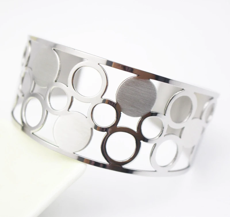Женский браслет из нержавеющей стали с вырезами ширина 6 5 см * 4 см|open bangle|bangle