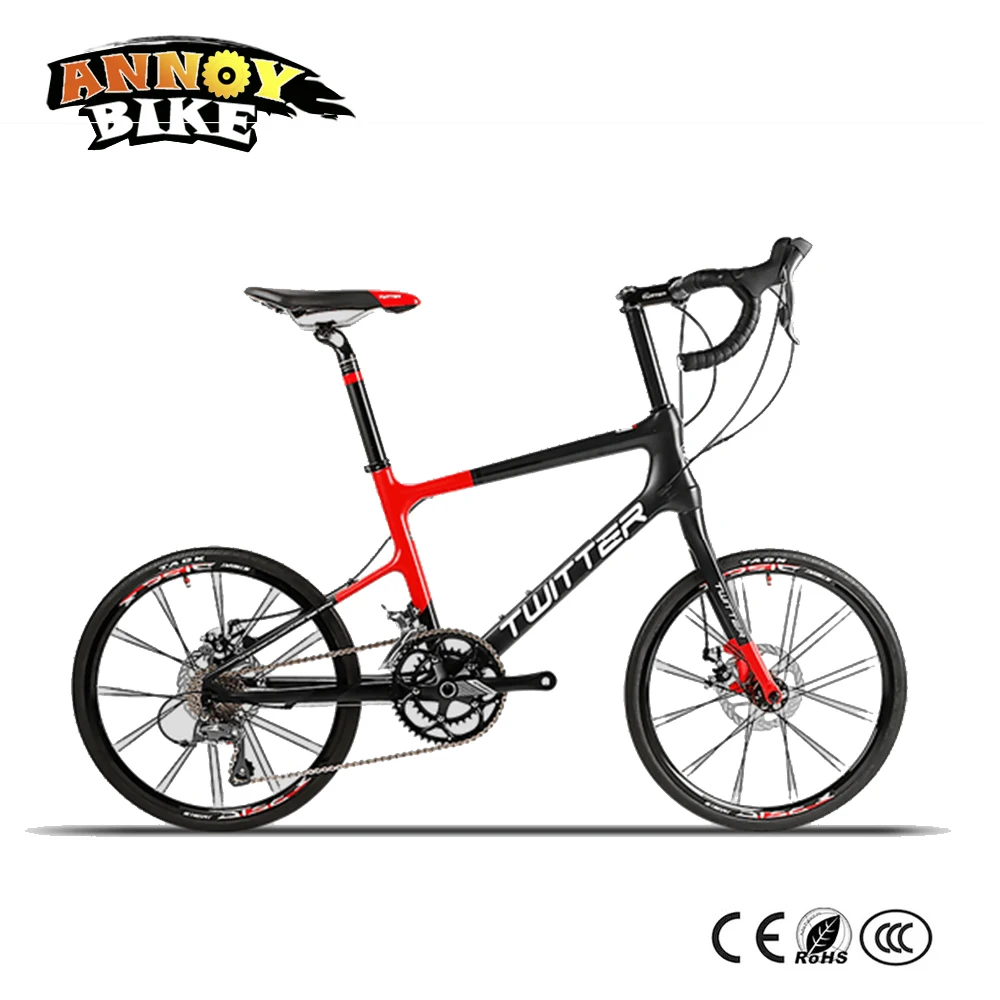 Light 8.6 кг 2" велосипед 16 Скорость 42 см углерода Волокно Рамки BMX Велосипедный Спорт Twitter с Shimano Скорость системы и механические дисковые тормоза