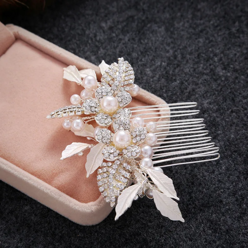 Заколка для волос с цветами из горного хрусталя Jonnafe серебряная тиара ручной